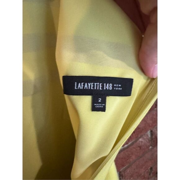 Lafayette 148 Yellow Fit & Flare Dress *note - Picture 8 of 13